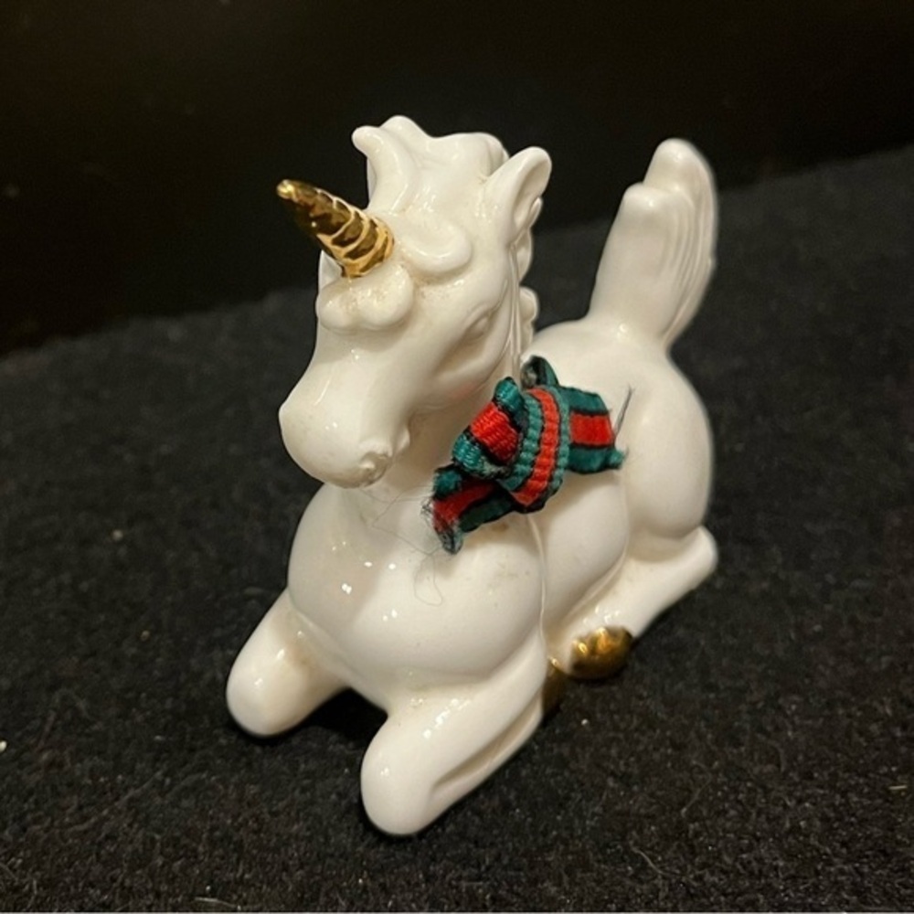 Vintage Christmas Unicorn Figurine Bone China - Picture 3 of 10